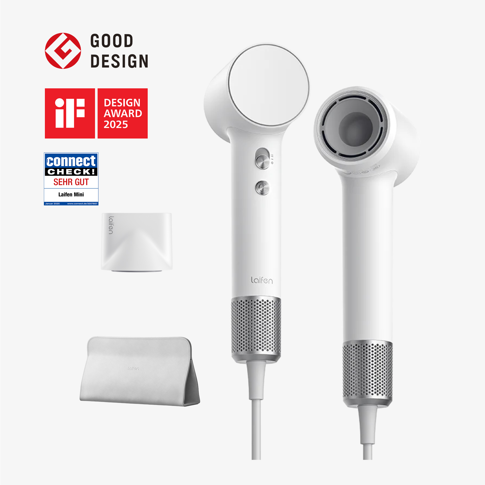 Laifen Mini Haartrockner Arktis Weiß